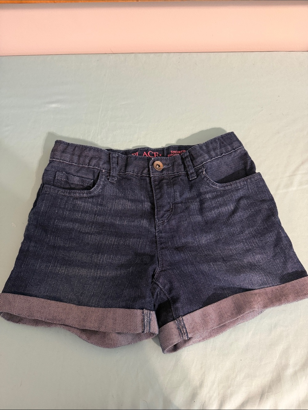 The Children's Place Dark Indigo Roll-Cuff Denim Shorts